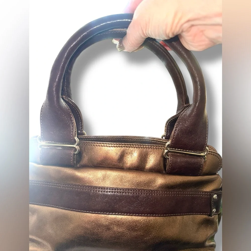 See by Chloé Two-Way Metallic Daytripper Bag BRONZE LEATHER BAG Satchel Shoulder